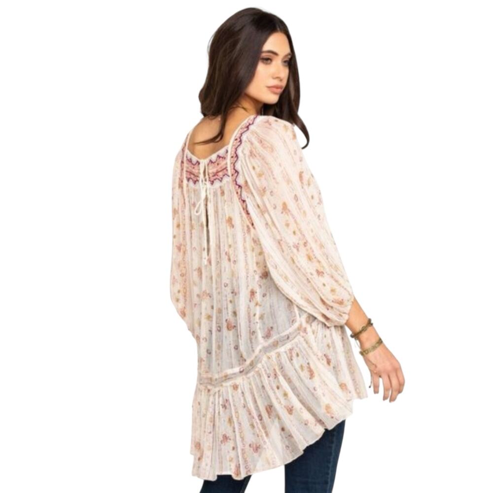 Free People Magic Dance Magic Embroidered Tunic Top Size XS - Picture 3 of 8